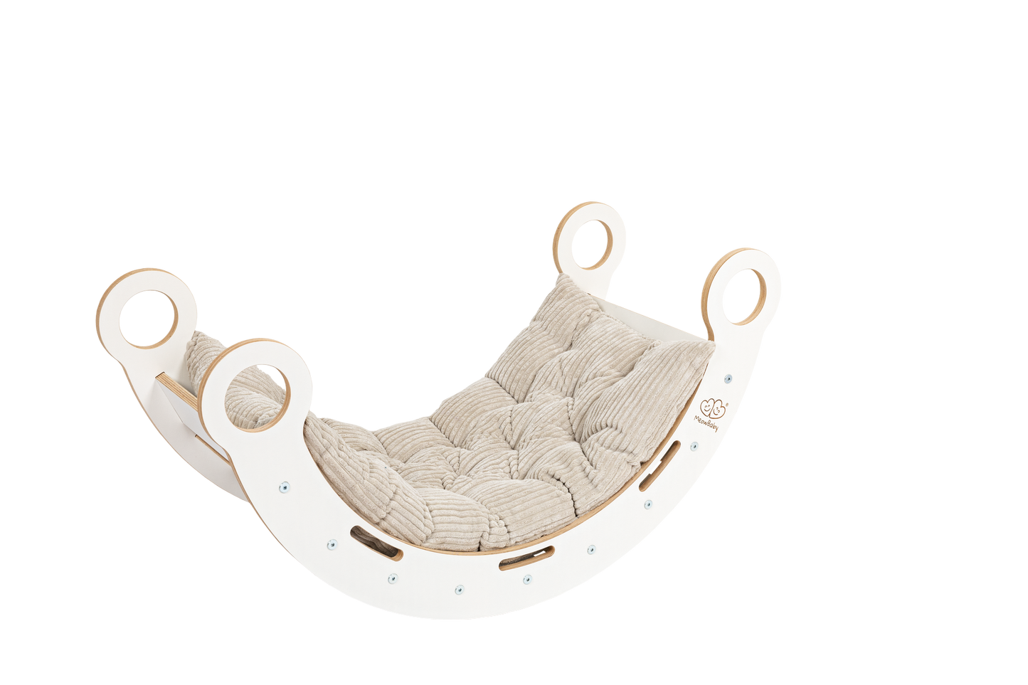 White Wooden Dream Rocker with Pillow, Slide and Ladder - Medium