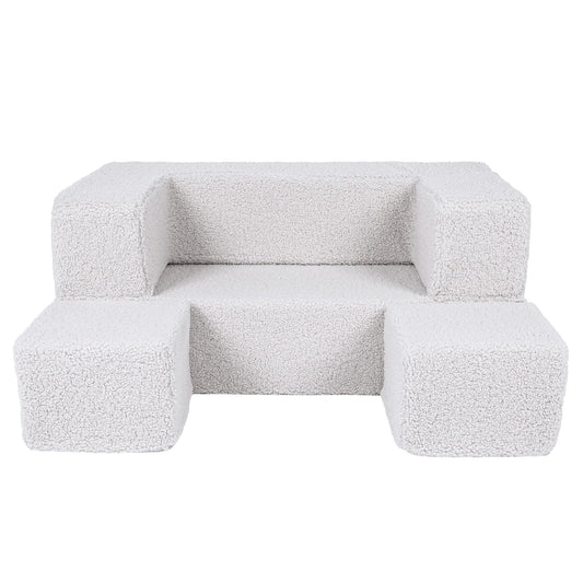 MeowBaby® Bearly Cube Sofa - White