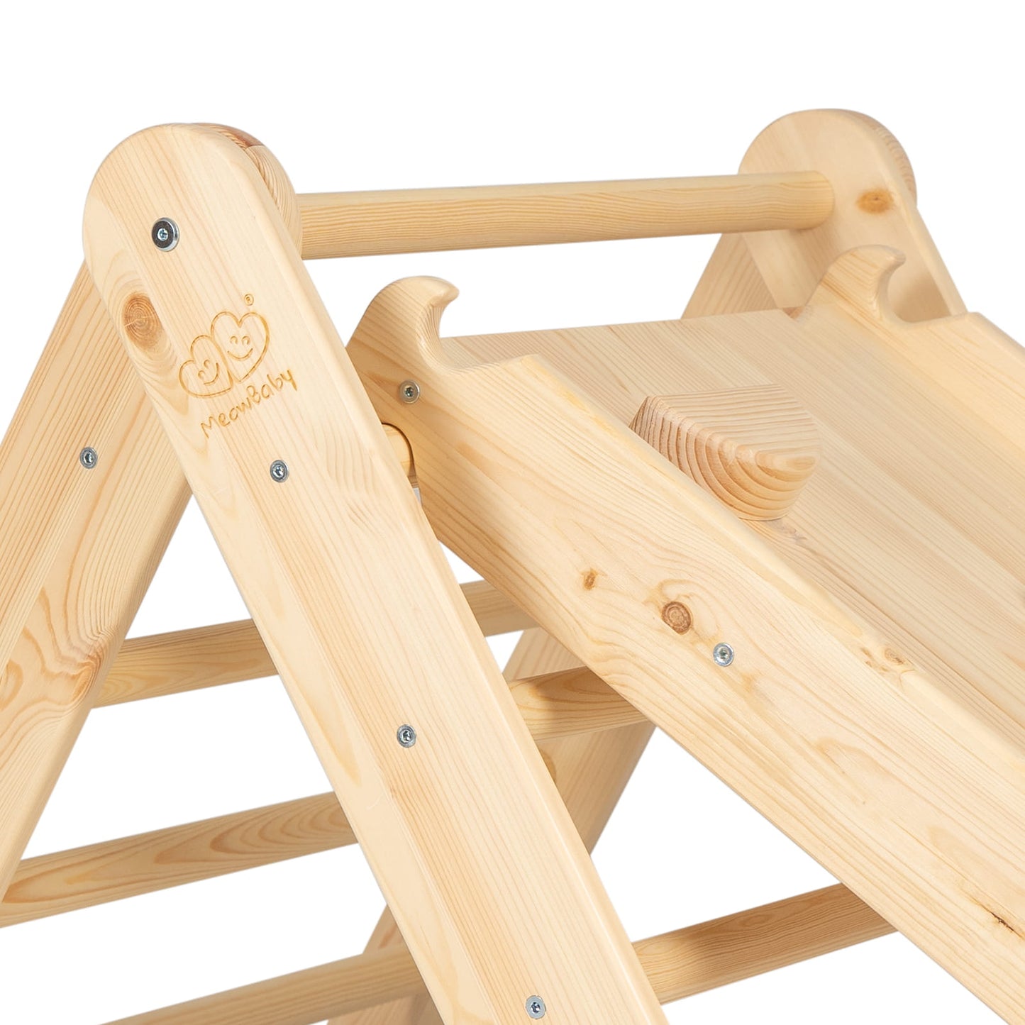 Ladder with a Slide-Climbing Wall - Natural Wood