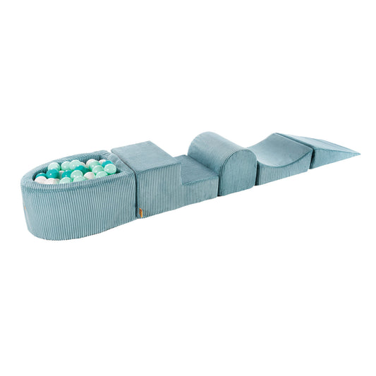 MeowBaby® Playset with Small Ball Pit - Turquoise & Turquise/White/Mint